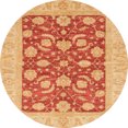 thumbnail image 1 of Ahgly Company Tapis d'Intérieur Ronds Abstraits Orange Tapis de Zone Abstraits, 3 Pieds Rond, 1 of 6