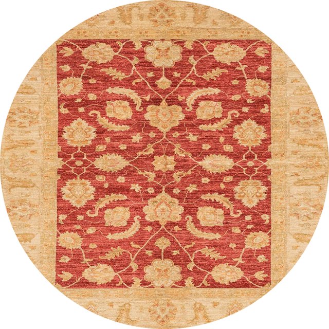 Ahgly Company Tapis d'Intérieur Ronds Abstraits Orange Tapis de Zone Abstraits, 3 Pieds Rond