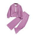 thumbnail image 2 of TopLLC Mode Ensemble Décontracté pour Filles Hauts à Manches Longues Col Rabattu Pantalon Long à Boutons Ensemble Fille, 2 of 9