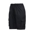 thumbnail image 3 of Tenmix Mens High-waist Cargo Shorts Solid Color Parachute Pant Straight Wide Leg Cocktail Sweatpants Drawstring Bottoms Black M, 3 of 5