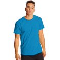 thumbnail image 1 of Hanes Mens X-Temp Crewneck Short-Sleeve T-Shirt 2-Pack, S, Neon Blue Heather, 1 of 2