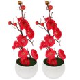 thumbnail image 4 of Grands Arbres Artificiels en Forme de Fleur de Prunier Rose 2 Pcs 11.8X3.3X3.3In, 4 of 6