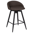 thumbnail image 1 of Bouclair Brown Faux Leather and Metal Bar Stool, 1 of 7