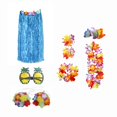 thumbnail image 4 of Ensemble de Costume Jupe Hawaïenne Tropicale Lunettes Accessoire Ajustable Extensible Femmes 80 cm, 4 of 8