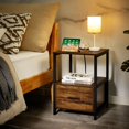 thumbnail image 4 of VECELO Table de Chevet avec Station de Charge et Tiroir, Table d'Appoint Moderne avec Rangement Ouvert pour Chambre Salon Bureau, Marron, 4 of 7