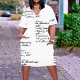thumbnail image 2 of Pisexur Robes d'Été pour Femmes Mode à Imprimé Floral Robe Soleil Décontractée Ample à Col en V à Manches Courtes Robes T-Shirt Fluides Surdimensionnées Robe de Plage avec Poches Grande Taille Robe Mi-Mollet L-5TG, 2 of 5