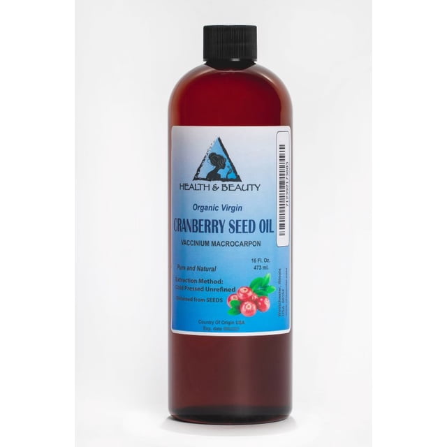 Huile de Graines de Canneberge Non Raffinée Biologique Vierge Pressée à Froid Crue Naturelle pure 16 oz