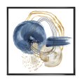 thumbnail image 1 of Designart Abstract Dark Blue Gold & Black Underwater Life FLOAT FRAME WALL ART, 1 of 4