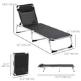 thumbnail image 3 of Outsunny Folding Lounge Chair with Headrest and Adjustable Backrest, Black, 3 of 10