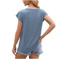 thumbnail image 3 of AherBiu Hauts d'Entraînement pour Femmes, Coupe Ample, Manches Cap, Col Ras du Cou, Haut Basique Confortable, T-Shirts, Chemises, Blouse, 3 of 4