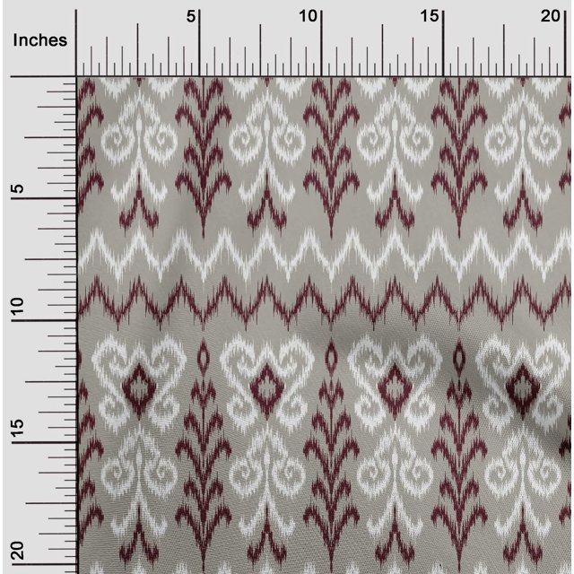 oneOone Silk Tabby Fabric Chevron & Swirl Ikat Print Fabric BTY 42 Inch Wide