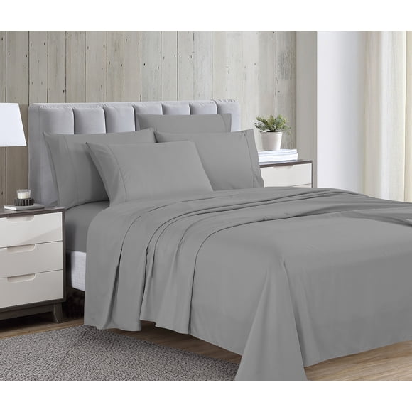 Swift Home Luxury 4-Piece Sheet Set with Extra Pillow Case, TwinXL, Alloy