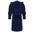 thumbnail image 3 of SHTXOZHI Men's Flannel Robe Warm Fleece HoodedSpa Bathrobe Winter Soft Robes with Pockets, 3 of 4