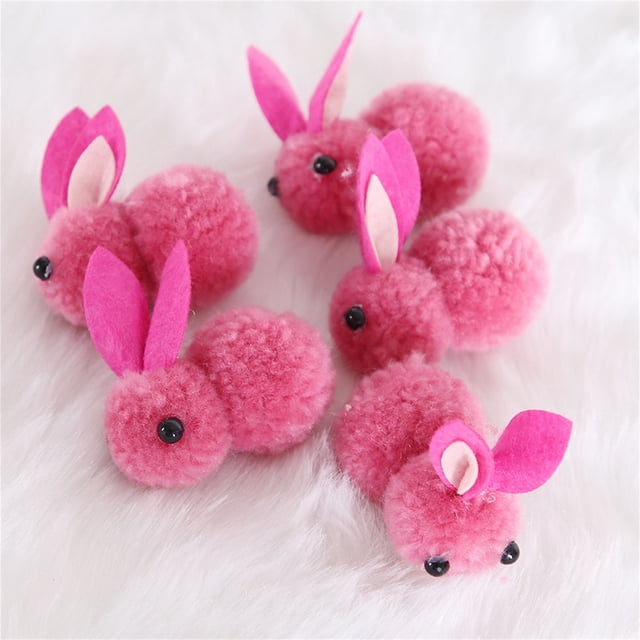 XYAIYT 5pcs Mini Easter Bunny Doll Set,Soft Cuddly Stuffed Rabbit Toys for Kids,Perfect for Easter Gifts,Birthday Parties,Classroom Rewards,Interactive Play,Easy to Clean Carry,Hot Pink