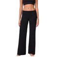 thumbnail image 1 of Gupgi Fold Over Yoga Pants for Women Wide Leg Trousers Solid Color Striped Lounge Pants, 1 of 8