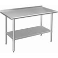 thumbnail image 1 of Senfot Double Layer Stainless Steel Workbench 24 x 24 x 35 Inch, Stationary Garage Work Table No Wheels with Rear Back Panel, 1 of 8