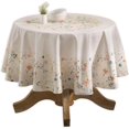 thumbnail image 1 of Colmar Nappe 100 % Coton pour Salle à Manger / Table / Décoration / Fêtes / Mariages / Printemps/été (Ronde, Diamètre 69 Pouces), 1 of 6