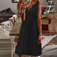thumbnail image 2 of Robes d'Été pour Femmes Sans Manches à Col en V Décontractées Tendance Robe Débardeur à Oeillets, 2 of 6