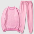 thumbnail image 4 of Weiqiqre Sweats for Men Sets Solid Color Loose Fit Basic Pullover Round Neck Sweatshirt Sport Jogging Suits, 4 of 7