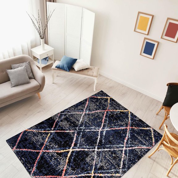 ECARPET Trellis Area Rug Ultra Soft & Fluffy Carpet Morocco Collection