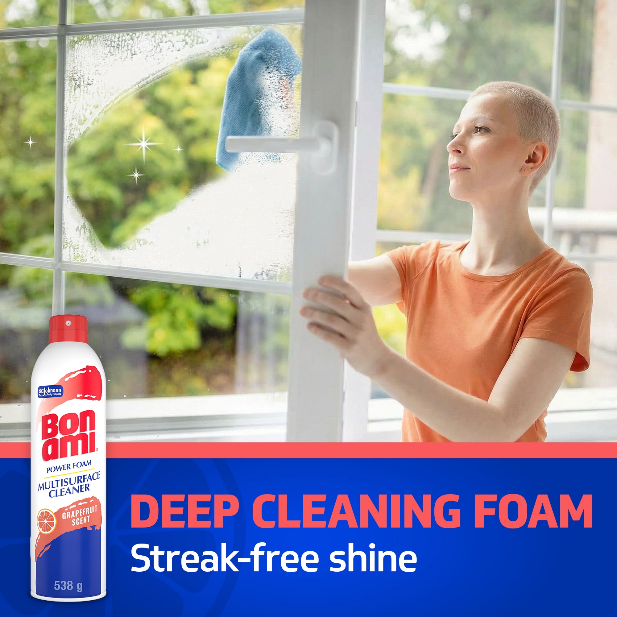 Bon Ami® Power Foam Multisurface Cleaner, Grapefruit Scent, 538g
