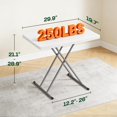 thumbnail image 3 of FDW 30" Folding Table White Portable Plastic Table with Carry Handle Waterproof & Foldable Table Design Steel Frame with Lock for Events, Camping, Indoor & Outdoor Use, 3 of 7