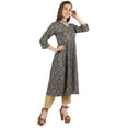 thumbnail image 2 of Moomaya Kurti Ligne A en Rayonne à Manches 3/4 Tunique Imprimée en Rayonne Robe Kurta Ethnique pour Femmes, 2 of 7