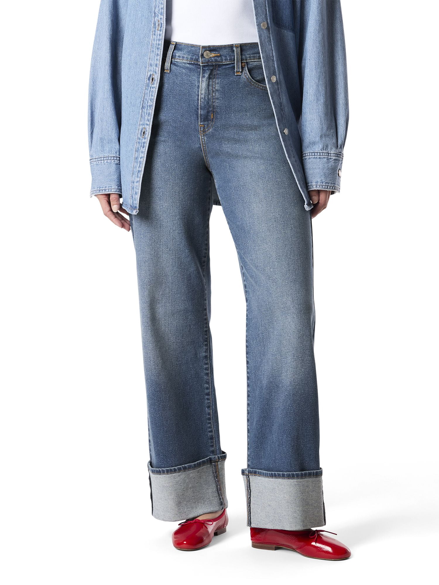 Levi Strauss Signature™ Jean Stovepipe Retroussé Décontracté Vintage pour Femme