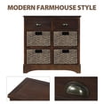 thumbnail image 4 of Armoire de Rangement avec Paniers - Armoire d'Accent avec Tiroirs Armoire en Rotin, Espresso, 4 of 9