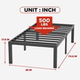 thumbnail image 2 of Bed Frame Metal Platform Bed Frame 18 Inch High Mattress Foundation No Box Spring Needed Heavy Duty Steel Slat Noise-Free Easy Assembly Under-Bed Storage,Twin, 2 of 7