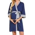 thumbnail image 3 of Discount Bonanza,Maternity Robes, Nursing Home Wear, Soft Terry Fabric, Color Matching, Postpartum Comfort, Easy Nursing Access, Quick Dry, Breathable, for Mom, Maternity Sleepwear, 3 of 7