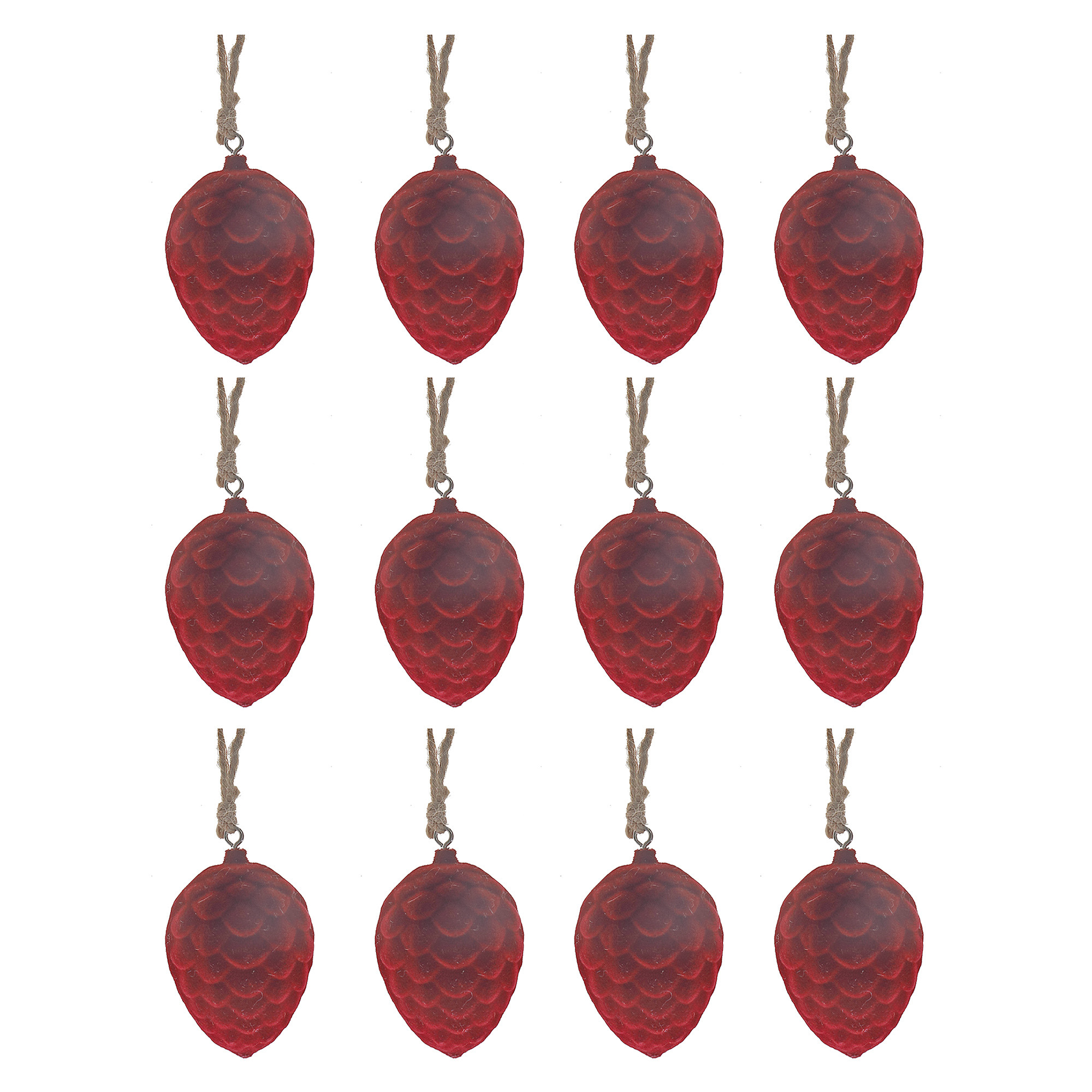 Décoration En Forme De Pomme De Pin En Velours - Lot De 12