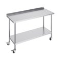 thumbnail image 1 of VEVOR Table de Travail en Acier Inoxydable Table Commerciale de Préparation des Aliments 24"x60 Pouces avec Roulettes, 1 of 9