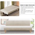 thumbnail image 4 of Armless Futon Cover Stretch Sofa Bed Slipcover Protector Elastic Feature Rich Textured High Spandex Small Checks Jacquard Fabric Futon Cover, Machine Washable, 4 of 7