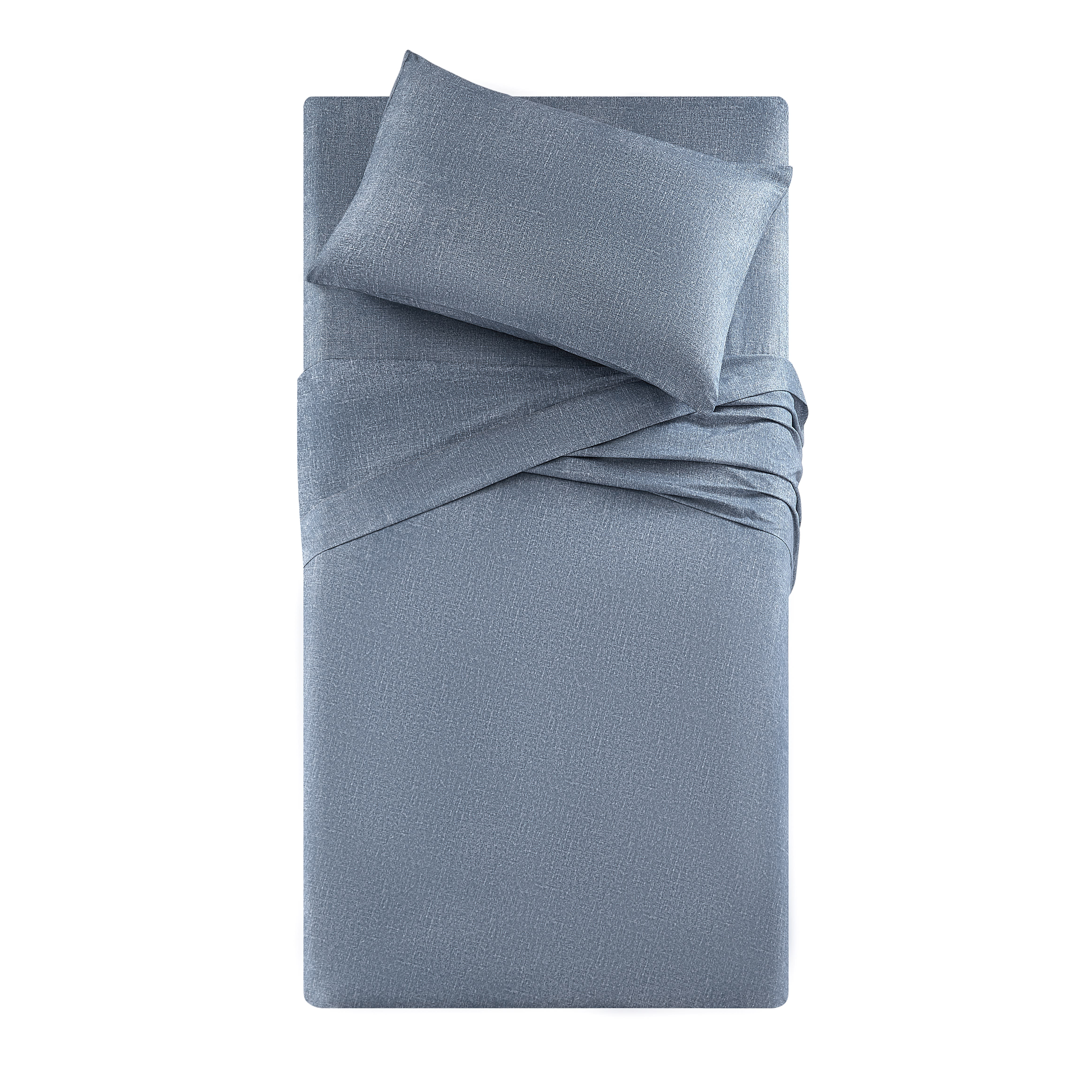 Mainstays Kids Microfiber Bed Sheet Set, Full,Blue Day, 4 Pieces