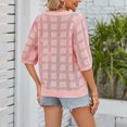 thumbnail image 4 of Besolor Chandails d'Été au Crochet Tricotés pour Femmes, Manches Courtes, Chandail à Enfiler Décontracté Ajouré, Col Ras du Cou, Couvre-Maillots, 4 of 5