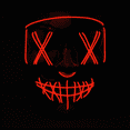 thumbnail image 1 of Masque d'Halloween Effrayant Costume d'Halloween pour Fêtes de Festival Costume pour Adulte, Enfants Masque de Cosplay à Lumières LED Masque Lumineux Rouge, 1 of 5