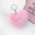 thumbnail image 4 of Heart Shape Hair Pendant Handbag Decor Keychain Key Buckle Ring Shoulder Bag Hanging Ornaments, 4 of 4