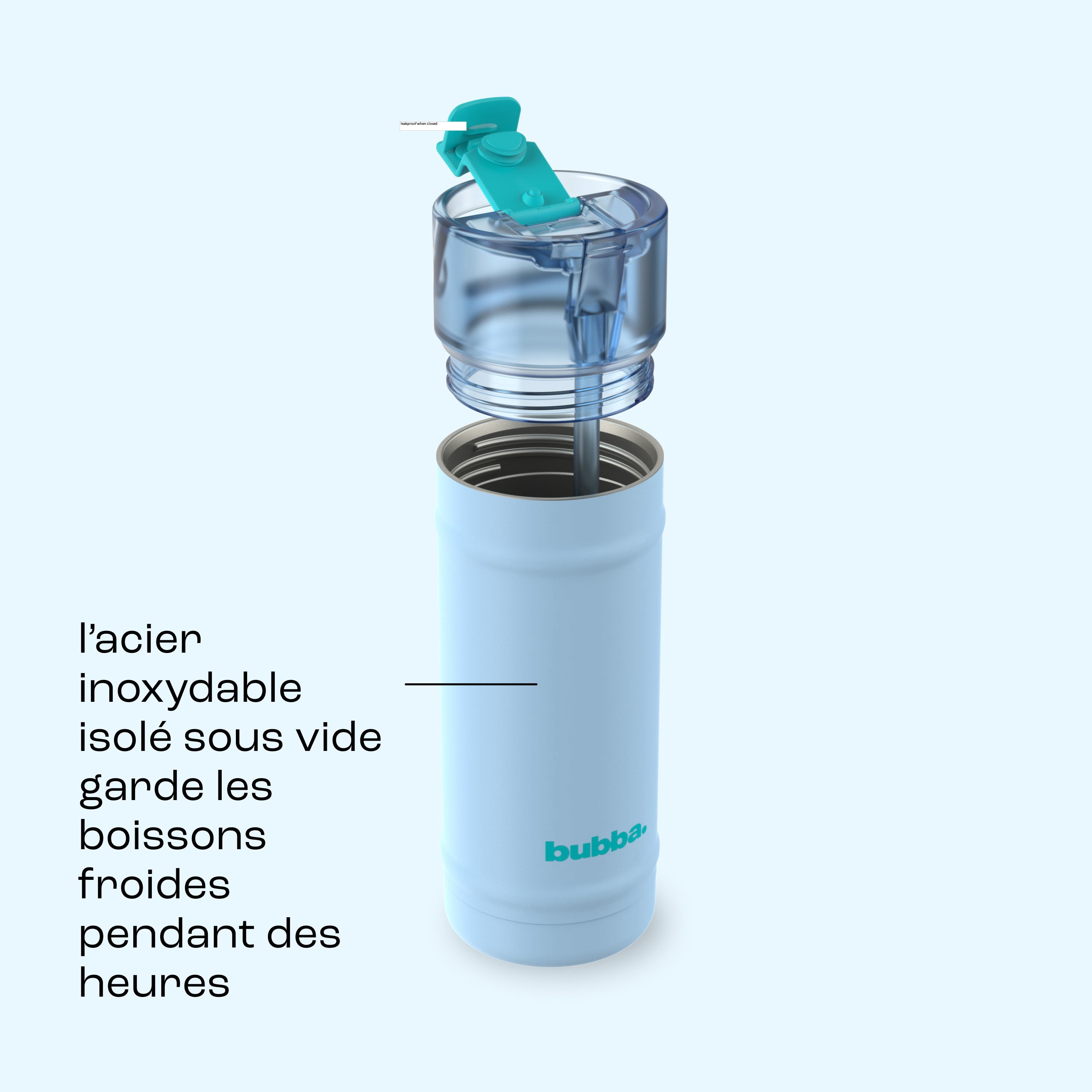 bubba Dualsip Water Bottle with Straw & 2-Way Lid, 18 oz (532 ml), Leakproof Stainless Steel Tumbler, Reusable, Dishwasher Safe, Lead & BPA-Free