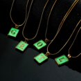 thumbnail image 3 of WIFKLSIIPG Collier Initial 26 Forme Carrée Lumineuse Collier Chaîne Alphabet 26 Collier Initial Alphabet Lumineux Or pour Femmes Filles, 3 of 3
