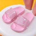 thumbnail image 3 of Xfvqtps Kids Girls Slide Sandals with Rhinestones Soft Sole Non-Slip Home Shower Waterproof PVC Sandals Comfortable Bathroom House Shoes, 3 of 8