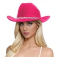thumbnail image 1 of Men's And Women's Woolen Hats Western Cowboy Top Hat Three Of Rhinestones, 1 of 4