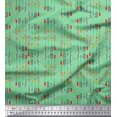 thumbnail image 1 of Soimoi Green Poly Georgette Fabric Joker Face & Colorful Arrow Decor Fabric Printed Yard 42 Inch Wide, 1 of 3