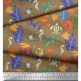 thumbnail image 3 of Soimoi Polyester Crepe Fabric Coral,Fish & Sea Turtle Ocean Printed Fabric 1 Yard 42 Inch Wide, 3 of 3