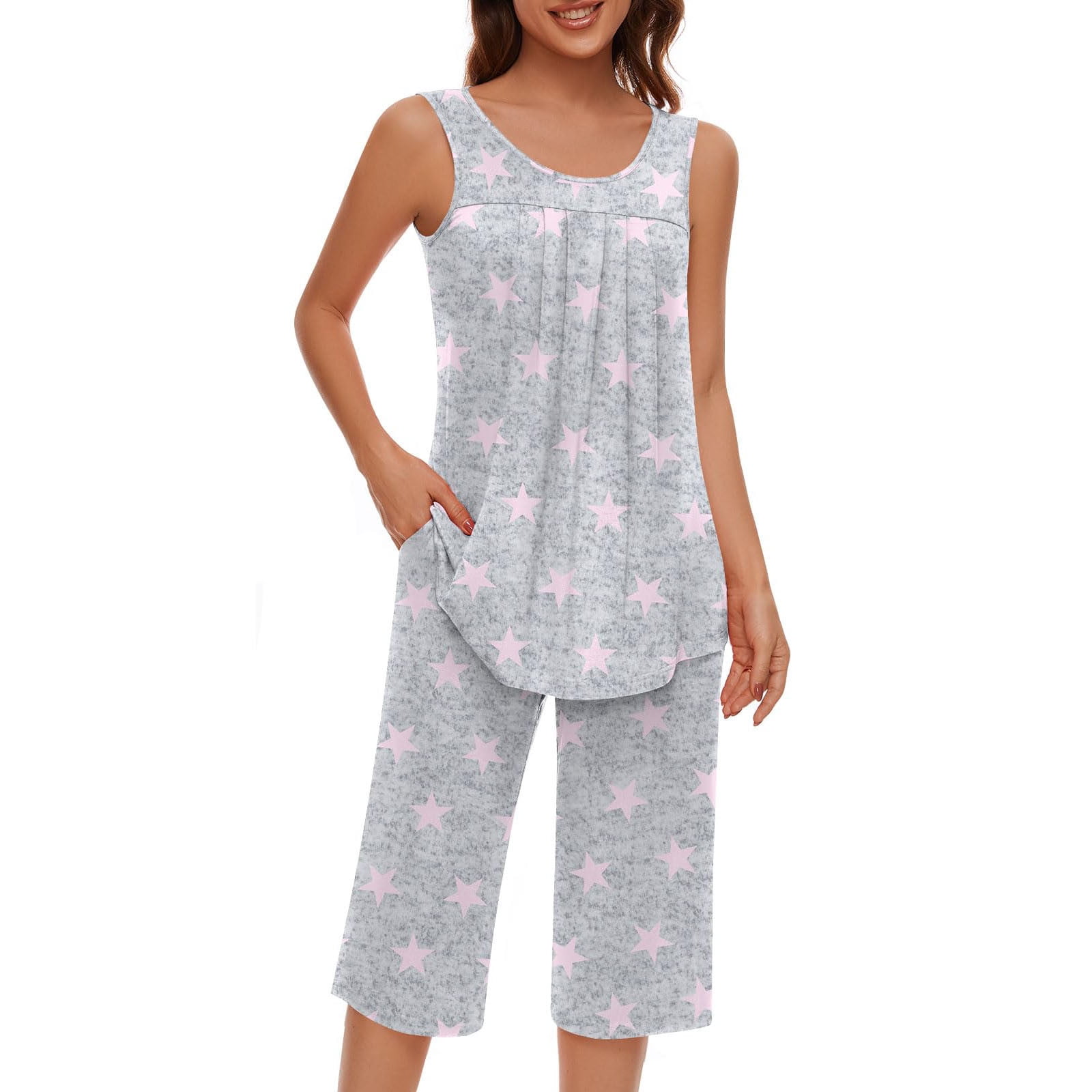 Baikeli Deals of The Day Today only Two Piece Outfits for Women Plus Size Suits Striped Tops Drawstring Waist Pants Jogger Sets with Pockets 2 Piece Sets for Women
