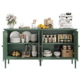 thumbnail image 1 of Modern Buffet Cabinet with Storage - 59 Inch Wooden Sideboard Credenza with 4 Doors & Adjustable Shelves - Console Table for Living Room, Dining Room, Kitchen, Entryway - Green, 1 of 8