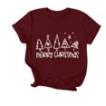 thumbnail image 2 of Amzcrzy Hauts d'Été pour Femmes Hauts de Noël Imprimés Col Rond Manches Courtes T-Shirt Haut Manches Courtes Col Rond T-Shirts pour Femmes Hauts Manches Courtes pour Femme, 2 of 4