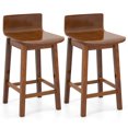 thumbnail image 1 of Costway 24.5" Counter Height Bar Stools Set of 2 with Footrest Solid Rubber Wood Legs, 1 of 10