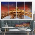 thumbnail image 1 of Beautiful View of Paris Paris Eiffel Towerunder Red Sky - Cityscape Canvas Print, 1 of 3