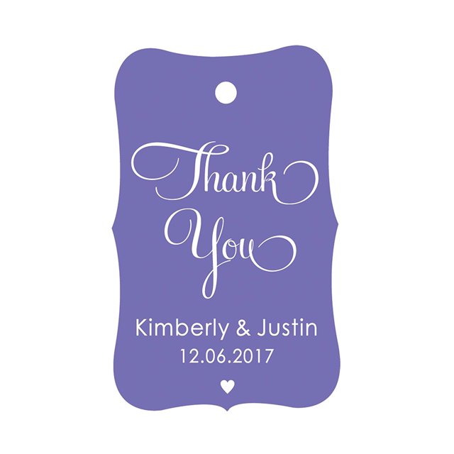 100 PCS Thank You Custom Made Hang Tags Personalized Wedding Favor Gift Paper Tags